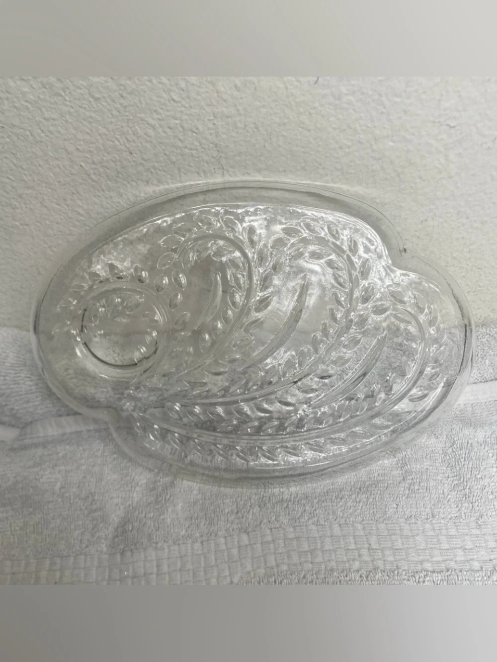Pier 1 Imports Clear Paisley Sheer Glass Round Plate Set of 2 Bohemian Farmhouse
